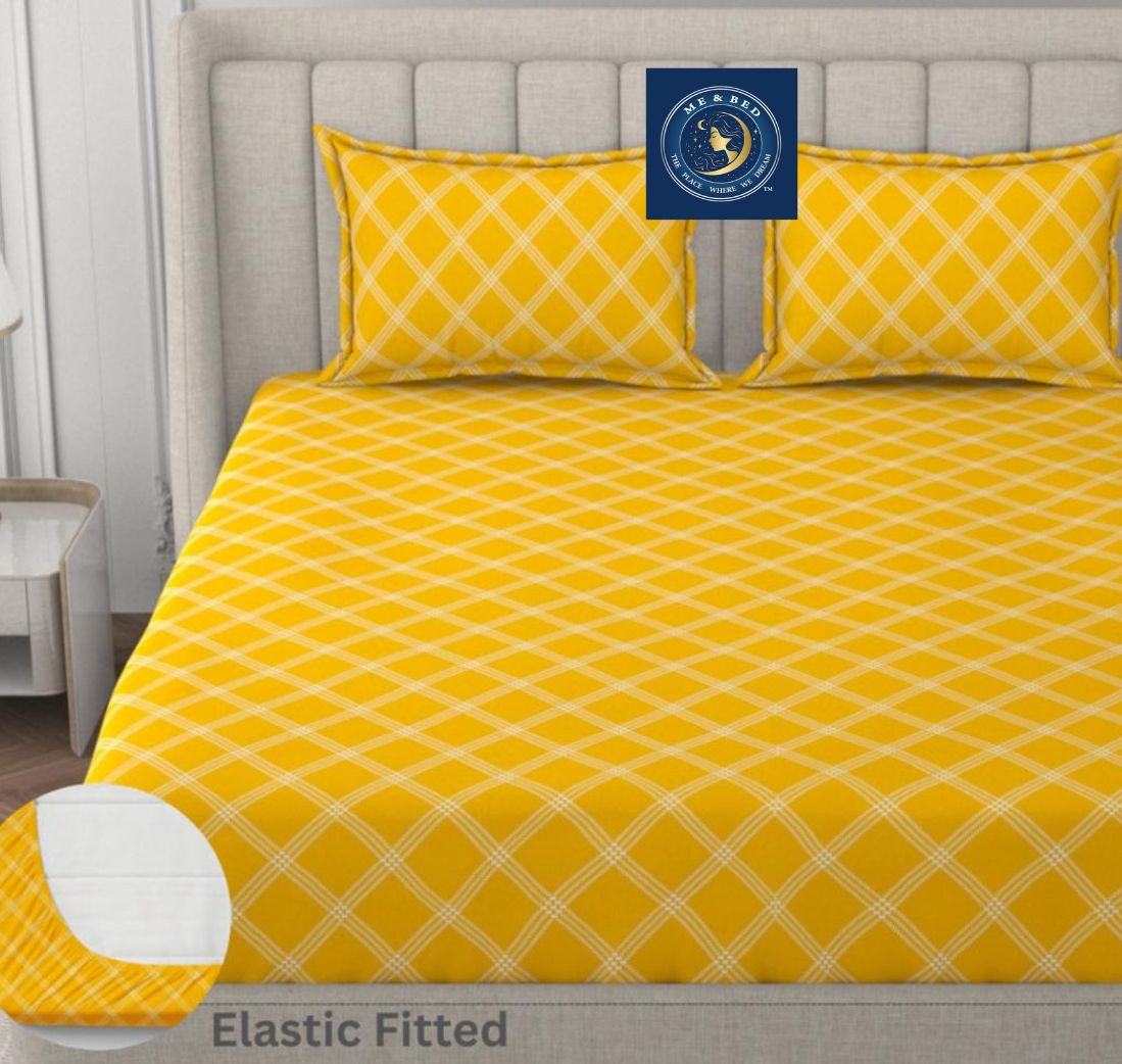 Beautiful Geometric Print Double Fitted Bedsheet