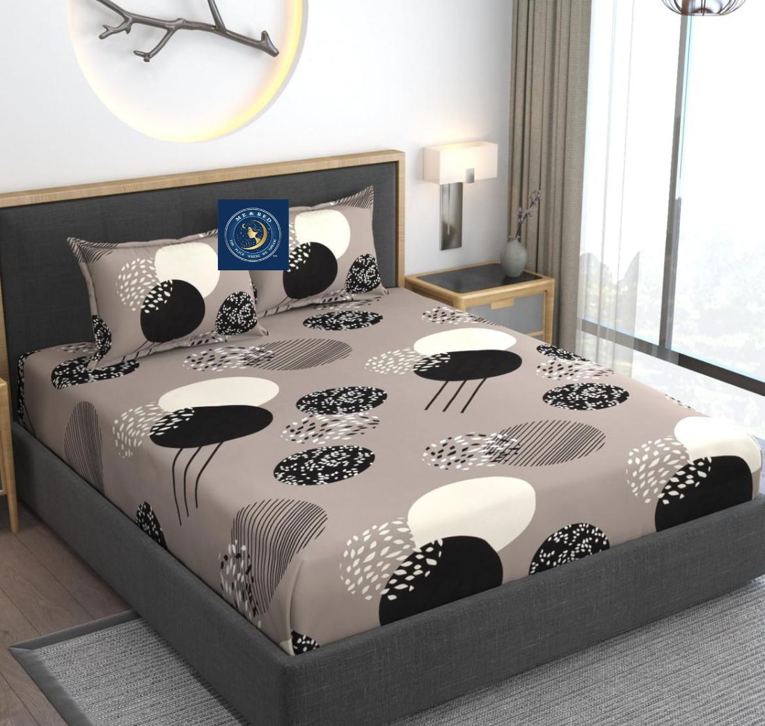 Beautiful Geometric Print Double Fitted Bedsheet