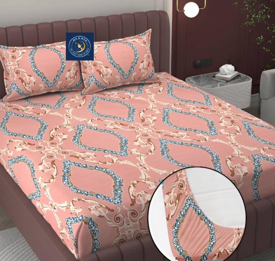 Beautiful Geometric Print Double Fitted Bedsheet