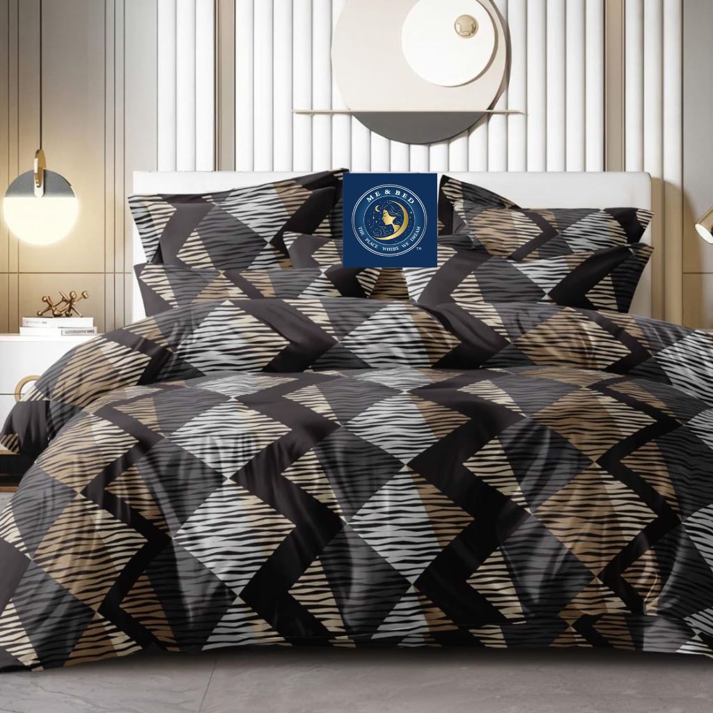 King Geometric Flat bedsheets 108x108 inch Print Double Bedsheet