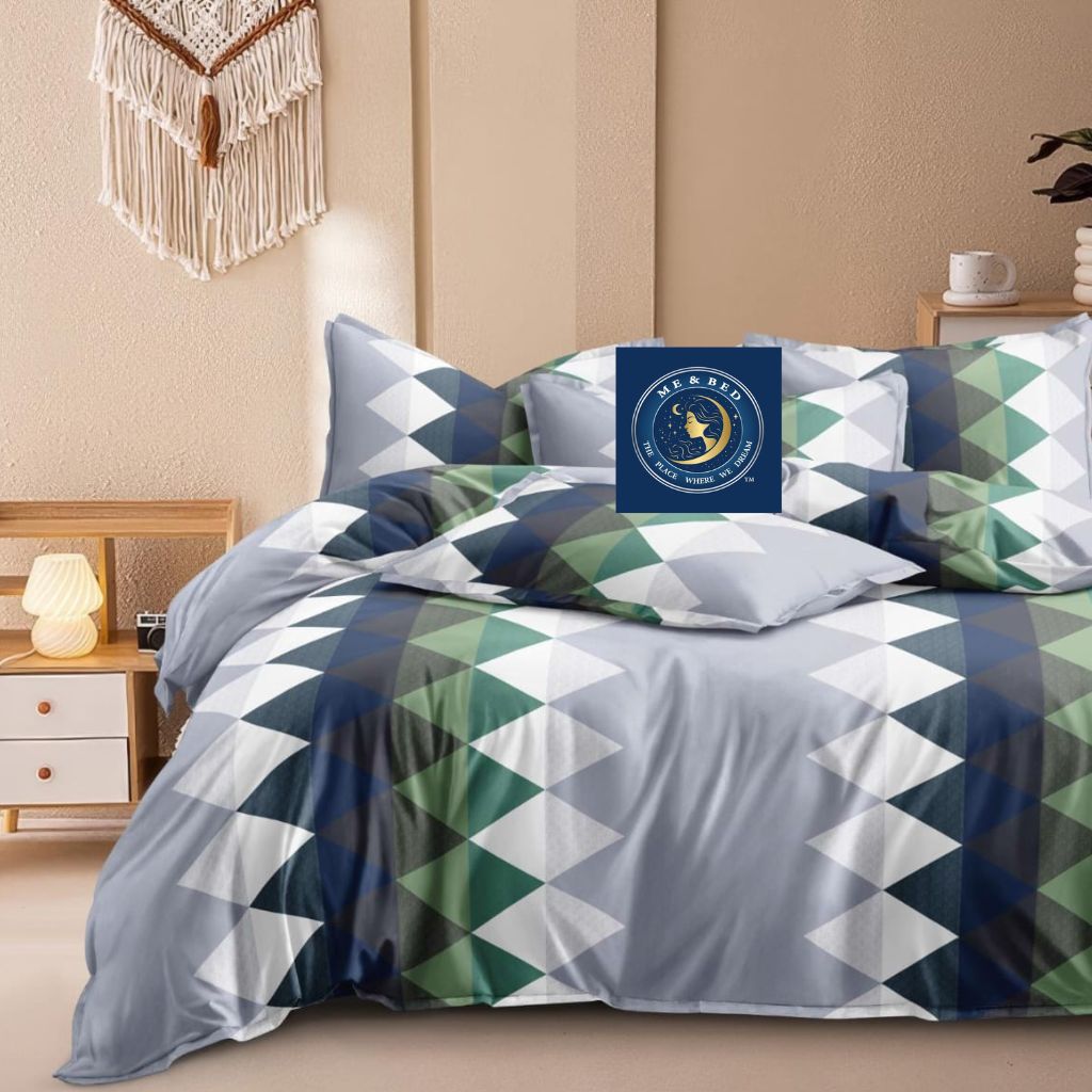 King Geometric Flat bedsheets 108x108 inch Print Double Bedsheet